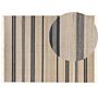 Area Rug Beige And Grey Jute 160 X 230 Cm Rectangular With Tassels Striped Pattern Handwoven