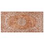 Area Rug Orange Cotton Polyester 80 X 150 Cm Oriental Pattern Distressed Vintage Home Decor