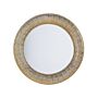 Wall Mounted Hanging Mirror Gold Round 80 Cm Decorative Accent Piece Painted