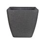 Plant Pot Planter Solid Dark Grey Stone Mixture Polyresin Square 42 X 42 Cm Uv Resistant