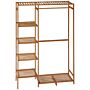 Homcom Bamboo Clothes Rack For Bedroom Garment Rack With 6-tier Storage Shelf Hanging Rod Clothes Rail For Living Room Entryway