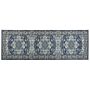 Runner Rug Runner Grey And Blue Polyester 80 X 240 Cm Oriental Distressed Decorations