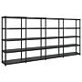 Vidaxl Storage Shelf 5-tier Black 366x45.7x185 Cm Plastic