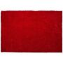 Shaggy Area Rug Red 160 X 230 Cm Modern High-pile Machine-tuftedrectangular Carpet