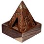 Sheesham Wood Pyramid Incense Cone Burner Box With Elephant