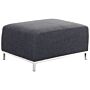 Ottoman Grey Fabric Upholstered Footstool Rectangular