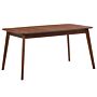 Dining Table Dark Wood 150 X 90 Cm Wooden Legs Rectangular Minimalistic Scandinavian Kitchen