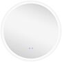 Kleankin Round Illuminated Bathroom Mirrors W/ Led Lights, Wall Mount Mirror W/ 3 Colours, Anti-fog, Memory Function & Aluminium, 70 X 70 Cm