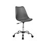 Desk Chair Grey Faux Leather Height Adjustable Computer Office