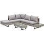 Outsunny 5-seater Rattan Garden Furniture Wicker Conservatory Corner Sofa Set Chaise Lounge With Coffee Table, Side Table & Cushions – Grey