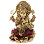 Decorative Gold And Red 16cm Ganesh Statue