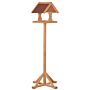 Pawhut Wooden Bird Feeder Table Freestanding With Weather Resistant Roof Cross-shaped Support Feet For Backyard Pre-cut 55 X 55 X 144cm Natural