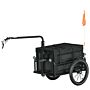 Homcom Steel Trailer For Bike, Bicycle Cargo Trailer With 65l Foldable Storage Box And Safe Reflectors, Max Load 40kg, Black