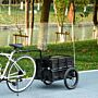 Homcom Steel Trailer For Bike, Bicycle Cargo Trailer With 65l Foldable Storage Box And Safe Reflectors, Max Load 40kg, Black