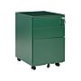 Office Storage Unit Green Steel With Castors 3 Drawers Key-locked Industrial Design Beliani