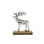 Silver Reindeer On Wood Base Large