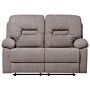 Recliner Sofa Beige Taupe 2 Seater Manually Adjustable Back And Footrest Beliani