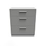 Contrast 3 Drawer Deep Chest In Dusk Grey & White