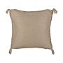 Decorative Cushion Beige Jute 45 X 45 Cm Woven Removable With Zipper Decorative Tassels