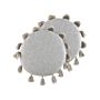 Set Of 2 Decorative Cushions Grey Cotton 45 Cm Round With Tassels