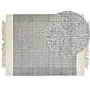 Area Rug Grey And Off-white Wool 160 X 230 Cm Rectangular Hand Woven