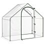 Outsunny Walk In Pvc Greenhouse Garden Outdoor Flower Planter Steel Frame W/ Zipped Door & Window 180 X 100 X 168cm White