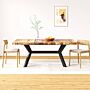 Vidaxl Dining Table Solid Reclaimed Wood And Steel Cross 180 Cm