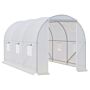 Outsunny Polytunnel Steel Frame Greenhouse Walk-in Greenhouse 3.5 L X 2 W X 2h M-white