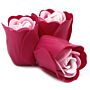 Set Of 3 Soap Flower Heart Box - Pink Roses