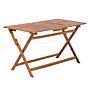 Garden Dining Table Dark Acacia Wood 140 X 75 Cm Folding Outdoor 6 Seater Rectangular