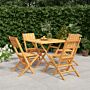 Vidaxl 5 Piece Garden Dining Set Solid Wood Teak