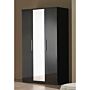 Topline Robe With Centre Mirror 3 Door Black