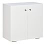 Homcom Storage Cabinet With 2 Shelves And Doors, Wooden Sideboard, Freestanding Kitchen Cupboard, Bookcase, Hallway And Kitchen, White