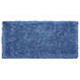 Shaggy Area Rug High-pile Carpet Solid Blue Polyester Rectangular 80 X 150 Cm