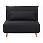 Small Sofa Bed Black Fabric 1 Seater Fold-out Sleeper Armless