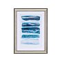 Framed Wall Art Blue Print Brass Frame 30 X 40 Cm Passe-partout Watercolour Effect