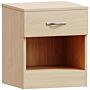 Riano 1 Drawer Bedside Chest, Pine