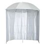 Outsunny 2.2m Fishing Umbrella Parasol W/ Side-cream White