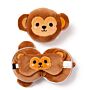 Monkey Relaxeazzz Plush Round Travel Pillow & Eye Mask Set