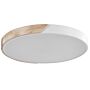 Ceiling Lamp White With Light Wood Steel Acrylic Integrated Led Lights Round Shape Decorative Modern Lighting