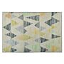 Area Rug Carpet Multicolour Polyester Fabric Geometric Distressed Pattern Rectangular 140 X 200 Cm Beliani