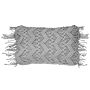 Decorative Cushion Grey Cotton Macramé 30 X 45 Cm With Tassels Rope