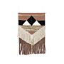 Wall Hanging Brown And Beige Cotton Handwoven With Tassels Geometric Pattern Wall Décor Hanging Decoration