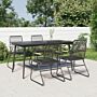 Vidaxl 5 Piece Garden Dining Set Black Pvc Rattan