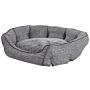 Pet Bed Grey Linen Round Dog Bed Or Cat Bed