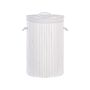 Laundry Basket Bit White Bamboo Polyester Insert With Removable Lid Handles Modern Design Multifunctional