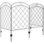 Outsunny Steel Decorative Outdoor Picket Fence Panels Set Of 4, Black