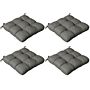 Outsunny 4-piece Seat Cushion Pillows Replacement, Patio Chair Cushions Set With Ties For, Charcoal Grey