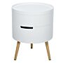 Homcom 3-part Side Coffee Table End Desk Night Stand Storage Organiser With Rotated Opening, Detachable Tray, White