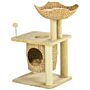 Pawhut Cat Tree For Indoor Cats With Scratching Posts, Cat House, Bed, Toy Ball, Beige